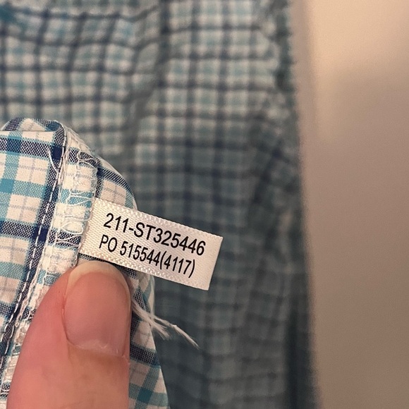 Tommy Bahama Siesta Key Button Down Checkered Long Sleeve Shirt Blue Vented XL - Picture 6 of 11